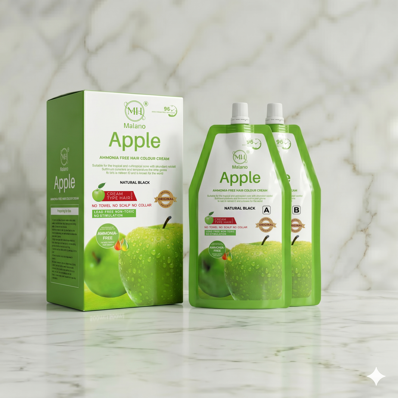Apple Hair Color Cream 500ml + 500ml